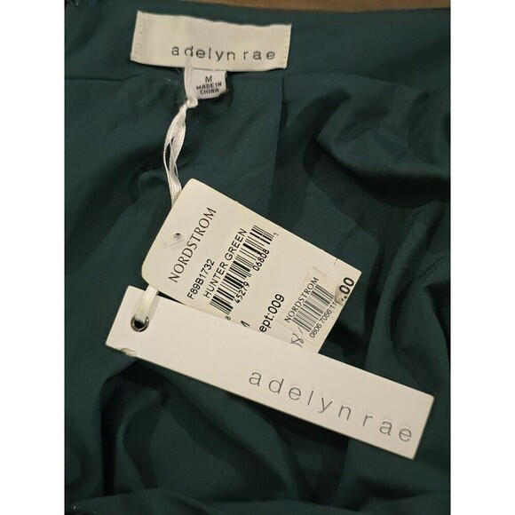 Adelyn Rae Simone Wide Leg Velvet Jumpsuit Womens Medium Hunter Green Cocktail - Picture 10 of 14